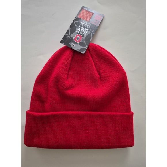 Ohio State Buckeyes Red Knit Beanie Hat Officially Licensed Colosseum - Picture 3 of 9